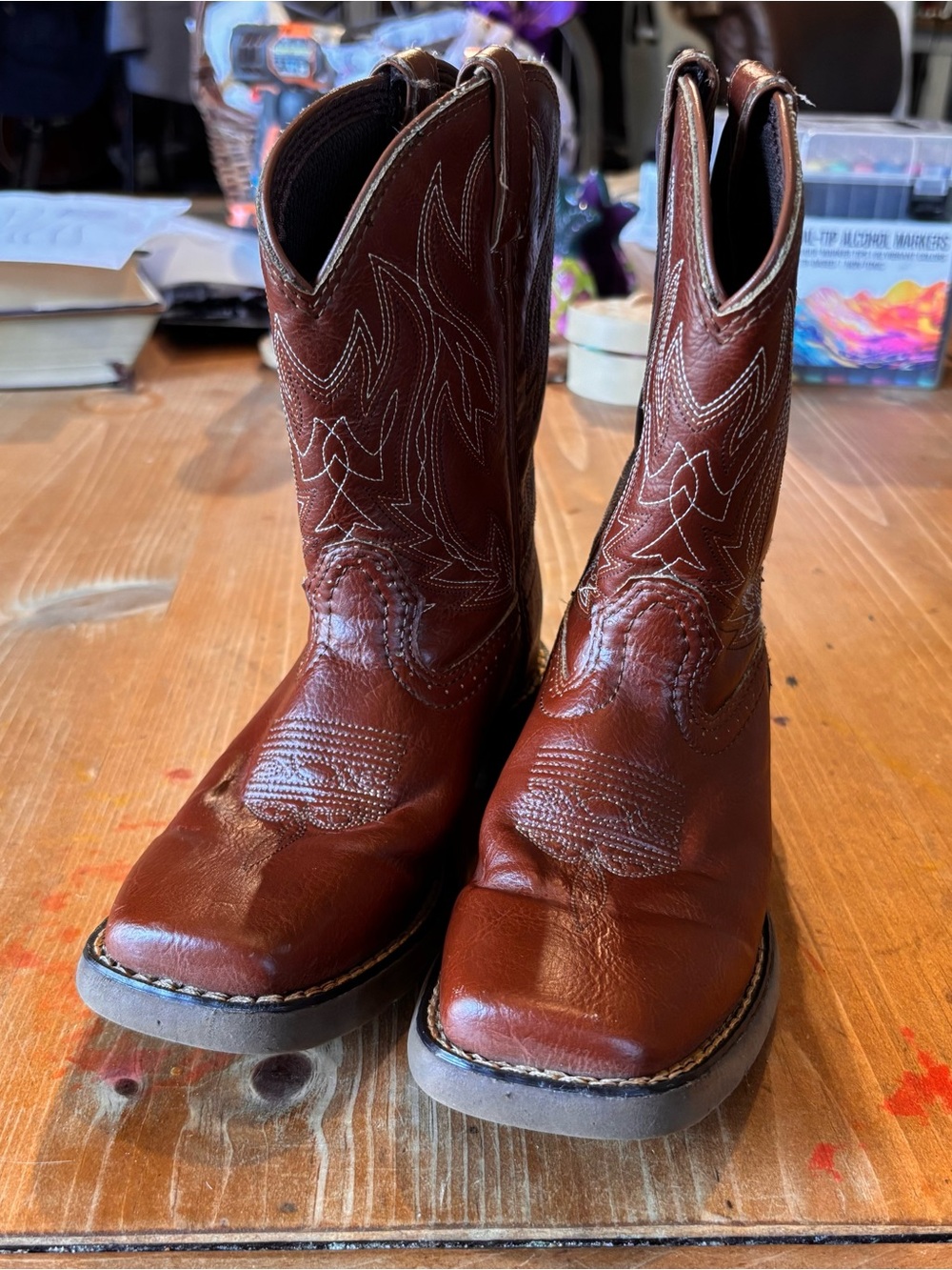 Durango kids lil rodeo 8” western cowboy boots brown 1m